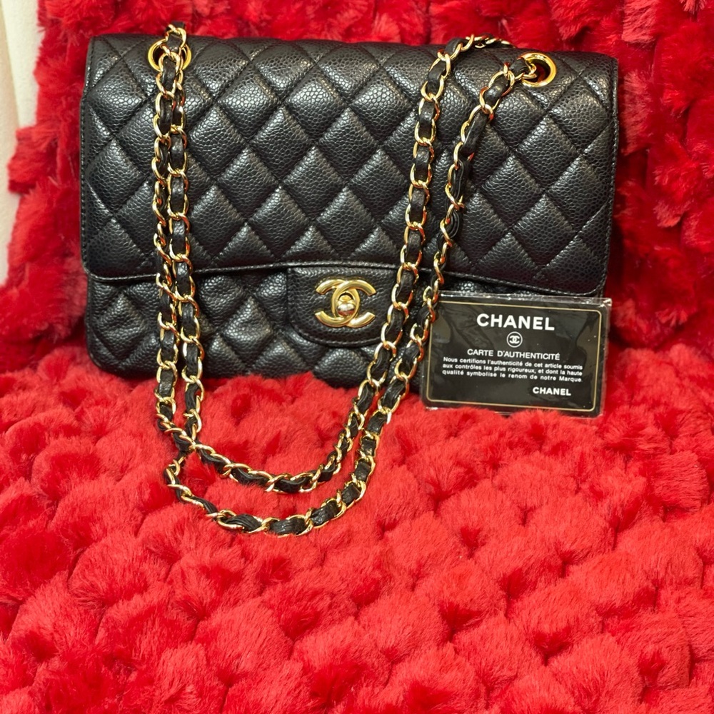 Chanel Black Quilted Caviar Medium Classic Double Flap Bag Gold Hardware, 2017 - Picture 2 of 14